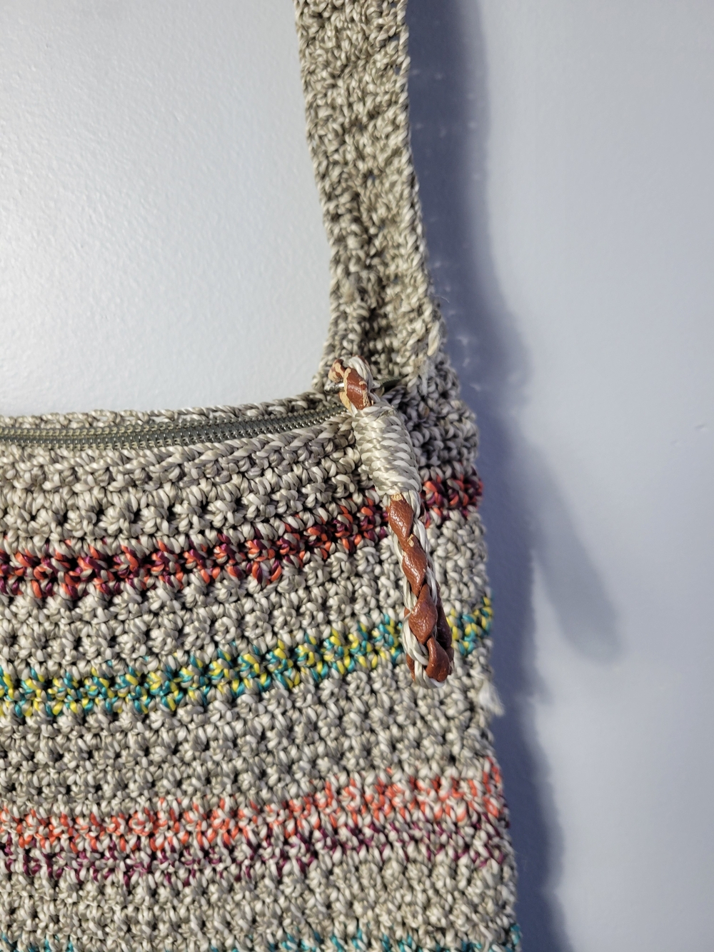 The Sak Multicolor Crochet Crossbody Bag - Gray Base - Picture 3 of 6
